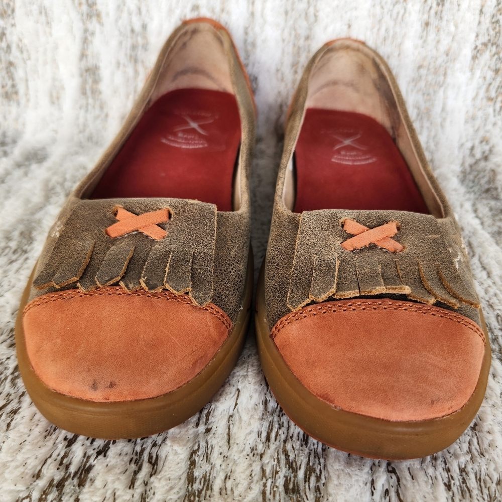 Twisted X WCA0001 "Driving Moc Flat" Slip-On Sunburn/Bomber Fringe, Women's 7.5 - Picture 3 of 11